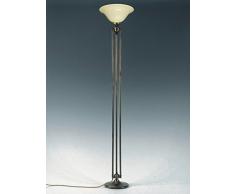 LMS Leuchten Stehleuchte ST 08 pol. messing poliert mit Glas S-644 Jugendstil Deckenfluter Leseleuchte