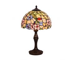 Tiffany Stil Tischleuchte Nachttischlampe, Art Deco Jugendstil, Dekoratives Buntglas, Warme und Romantische Dekorative Tischlampe, Esszimmer Schlafzimmer Studie Schreibtischlampe,A