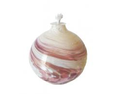 Öllampe farbige rosa violett marmorierte Glas Petroleumlampe runde Kristallglas Lampe mundgeblasen Durchmesser ca. 9 cm Oberstdorfer Glashütte