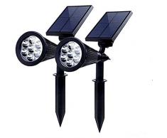 PowerKing 2pcs Solar Gartenlampe LED, Solarleuchte Außenleuchte Bunte Niederspannung Solarbetriebe Outdoor Wandlampe mit Erdspieß für Garten, Rasen, Hinterhof