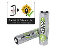 ANSMANN Akku AA Mignon 800mAh 1,2V NiMH für Solarlampen 6 Stück - Wiederaufladbare Batterien mit geringer Selbstentladung maxE - Solar Akkus ideal für Solarleuchten im Garten - Rechargeable Battery