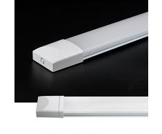 J&C® 120cm(4ft) IP65 Ultraslim Wasserdicht Feuchtraumleuchte Wannenleuchte, Sehr Hell 36W 2835 SMD 2800LM 4500K Naturweiß Leuchtstofflamp für Garage und Schwimmbad