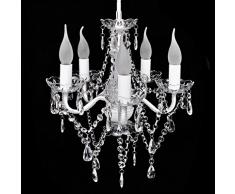 Kronleuchter 5 Flammig Acryl Lüster Vintage Style Transparent