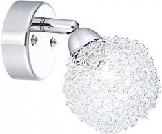 Globo Wandleuchte Wandleuchte Leselampe Leseleuchte Alu Kugelgeflecht Chrom klar Orina 56624-1