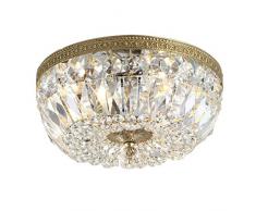 Runden Modern Deckenleuchte, Esszimmer Deckenleuchte,Glas Kristall Strass Leuchter Messing Deckenleuchte Durchmesser 35 cm E14 Licht Quelle Für Wohnzimmer Schlafzimmer Gang Eingang