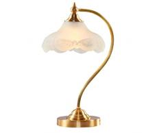 Zhihao Schreibtischlampen Reines Kupfer amerikanische Tischlampe Einfach Europäisches Retro- Haupt Schlafzimmer Nachttischlampe Schmiedeeisen Tischlampe