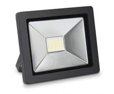 kwmobile LED Flutlicht Strahler 20W - LED-Strahler 1600 Lumen mit Stromkabel - Flutlichtstrahler Hof Treppe Garten Garage Wand - Fluter Scheinwerfer