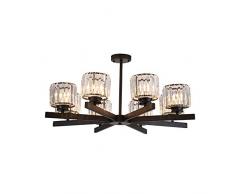 SB-63421,Amerikanischer moderner heller Luxuskronleuchter, acht transparente Kristallhängelampe,schmiedeeiserne Pendelleuchte, Hängeleuchte für Wohnzimmer,Bar,Café.