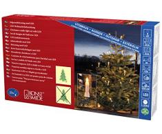 Konstsmide 1014-020 LED Baumkette mit weiße Topbirnen / für Außen (IP44) / VDE geprüft / 24V Außentrafo / One String / 25 warm weiße Dioden / grünes Kabel