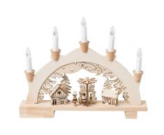 OBC Schwibbogen doppelt, LED Beleuchtung/Stadtmotiv Natur/Lichterbogen Erzgebirge Stil, handgefertigt/Deko zu Weihnachten