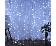 Wanshop LED Lichtervorhang Lichterkette für innen und außen Lichterschlauch außen Lichterkette strombetrieben mit Fernbedienung, Lichtschläuche Weihnachtsbeleuchtung (B)
