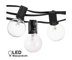 Adoric Innen/Außen-Lichterketten G40 Lichterkette mit Draht Glühbirnen|25+3Ersatzbirnen|7W|7,62m anschließbar Wasserdichte Beleuchtung |Dekoration für Garten，Hochzeit Party, Weihnachten usw- Warmweiß