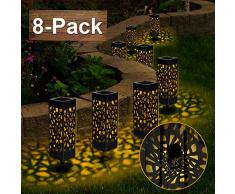 【8 Stück 】Solarleuchten Garten, Vivibel Solar Gartenleuchte IP65 Wasserdichte, Solarlampen für Garten Solarleuchte Dekoration Licht für Außen Fahrstraßen Sicherheits Lichter Garten Patio Rasen