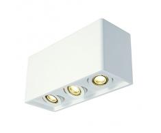 SLV Plastra Box 3 Deckenleuchte, eckig, Gips, 3x GU10, maximal 35 W, weiß 148053