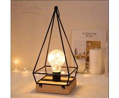 Nordic Schmiedeeisen Tischlampe Moderne Geometrische Kupferdraht Metall LED Nachtlichter Dekorative Batteriebetriebene Schreibtischlampe Eisen Nachttischlampe Nachtlicht (Eisernes Dreieck)