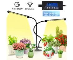 Lovebay Pflanzenlampe 20W 40 LEDs, Automatische Zeitschaltuhr Sonnenlicht Pflanzenlicht Lampe Vollspektrum, Dimmbar Schwanenhals Grow led, 5 Arten Helligkeit/3 Arten Farbmodus