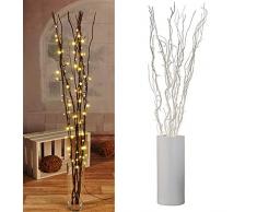 Lichterzweige mit 60 LEDs silber Beleuchtung Lichterkette Leuchtzweig Dekoration Lichter Zweig