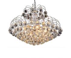 Louvra 40W Kronleuchter Kristall Pendelleuchte Luxury Modern Hängelampe Deckenleuchte für Schlafzimmer Wohnzimmer Restaurant Hotel usw(3*Halogen-lichtquelle enthalten)