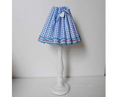 TischlampeLandhaus(blau-kariert)