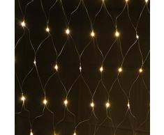 160er LED Lichternetz 1x2m Warmweiß, Indoor und Outdoor, Lichterkette Christbaumlichterkette Aussenbeleuchtung Innenbeleuchtung Partydeko Partybeleuchtung Lichterdeko Dekoration