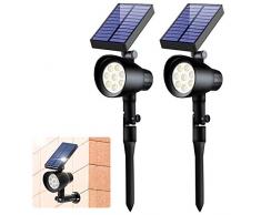 Solarleuchte Garten, Solarstrahler Gartenleuchte Außen Superhelles 8 LED SolarLampe Wasserdicht Gartenlicht Solarlicht Aussenlicht für Garten Zaun Garage Auffahrt Pfad Innenhof Balkon (2 Stücke)