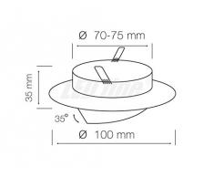 Einbaustrahler, LED und Halogen Einbauspot Spot Rund Metall Satin ideal für LED Lampen + GU10 Fassung, LEDLine
