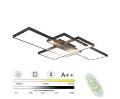 95W LED Deckenleuchte Rechteckig Wohnzimmerlampe Esszimmer Dimmbar Acryl Lampenschirm Decke Pendelleuchte Designer-Lampen Landhaus Küche Esstischlampe Flur Schlafzimmer Fernbedienung Deko Decken-Lampe