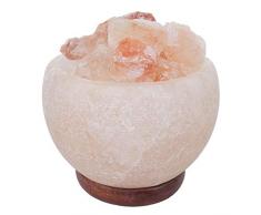 Mendler Salzkristall- Leuchte HWC-G97, Tischlampe Tischleuchte Nachtlampe, Stein 15x14x14cm