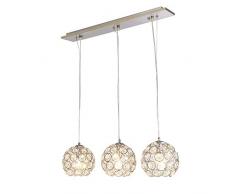[lux.pro] Moderne Kugel Kristall Deckenleuchte (3 x E14 Sockel)(104,0 cm x 60,0 cm) Lüster Hängeleuchte 3-flammig Kronleuchter