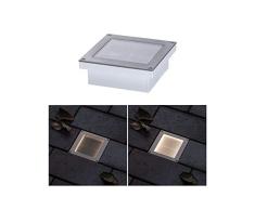 Paulmann 94238 Solar Bodeneinbauleuchte Aron LED Außenleuchte eckig incl. 1x0,7 Watt Schwarz Edelstahl, Kunststoff 3000 K Warmweiß, 0.7 W