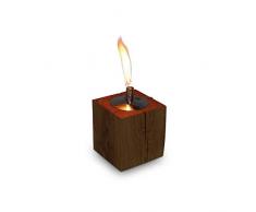 GreenHaus Tischfackel Dekoleuchte Ölleuchte Eiche Massivholz Öllampe, für Haus, Garten und Terasse geeignet, Petroleum und Lampenöl