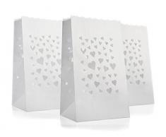 10 x Lichtertüten Windlicht Lichttüte Lichtüten Lichtertüte mit Herz Herzmotiv