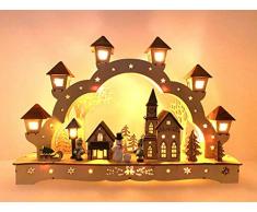 RB&G Lichterbogen Batteriebetrieb (Transformator möglich) Weihnachtsdekoration aus echtem Holz