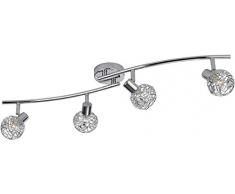 Massive Deckenbogen, Metall, G9, 28 W, silber, 85 x 10.3 x 14.5 cm