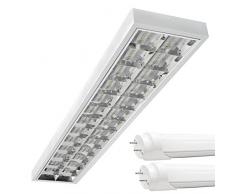PureLed LED Rasterleuchten mit 2X T8 LED 120cm 18W neutralweiß 4500K G13 Bürolampe