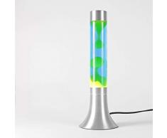 Lustvolle LavalampeYvonne mit gelber Lava und blauer Flüssigkeit 38cm hoch Kabelschalter inklusive Leuchtmittel tolle Lavaleuchte als Stimmungslicht im Schlafzimmer oder Wohnzimmer