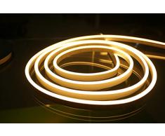 YXH 12V Silikon LED Neon Lichtschlauch, wasserdicht für Indoor & Outdoor Dekoration DIY Schild, 16.4FT/5Meters 3000K warmes Weiß band