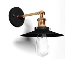 MMPY Wand Wandleuchte Industrial Wind Wandleuchte, Innen- und Außenbereich Bar Obergeschoss Drahtkäfig Wandleuchte, Schmiedeeisen Nachtwandleuchte Kleine Schwarze Schirmwandleuchte