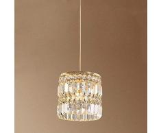 DIAODTIA Vintage Runde Kristall Pendelleuchte Antik Einfach Hängelampe Esstischleuchte Kupfer Gang Lampe Esszimmer Höheverstellbar Gold 1* E14 Ø20* H30 cm