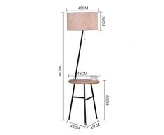 GJIF - Stehlampe Stehleuchte Innenbeleuchtung mit Trennwand Stehleuchte Antik - Fußschalter (E27) (Farbe : Holzfarbe)