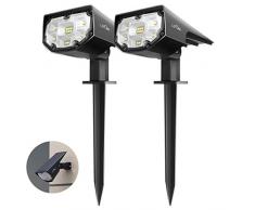 Solarleuchte Garten, LITOM 12 LEDs Gartenleuchten Solar, 2 Helligkeitsstufe, IP67, Gartenbeleuchtung für Bäume, Sträucher, Gartenweg( 2 Stück)