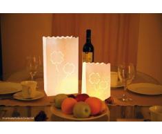 Efco - Deko-Licht-Tüten Glücksklee 26x15x9 + 16x11x11 cm 4 + 4 Stk. weiß Verkaufseinheit = 1 Beutel Lichttüte