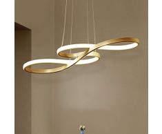 DL STARB Island Kronleuchter, Modernen Minimalistischen Stil LED Deckenleuchte Aluminium Kreative Schlafzimmer Lampe Umgebungslicht 110-240 v,Gold,Whitelight