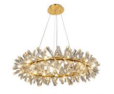 H.Y.FFYH Pendelleuchte Kristall-Kronleuchter Rot Einfach Wohnzimmer Lampe Schlafzimmer Restaurant Nordic Post-Modern Licht Lampen (Size : 60cm)