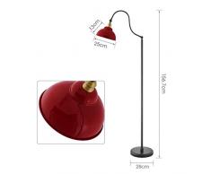 Standleuchten Stehlampe, Schlafzimmer Lesestehlampe, Wandfluter Bodenleuchte, Stehleuchte for Wohnzimmer, Lounge oder Nacht mit Heavy Metal Based (Color : Red)