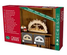 Konstsmide 2834-100 LED Holzleuchter Dresdener Frauenkirche, naturfarbenes Holz / für Innen (IP20) / 4.5V Innentrafo / Batteriebetrieben: 3xAA 1.5V (exkl.) / 10 warm weiße Dioden / transparentes Kabel