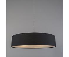 QAZQA Modern Pendelleuchte Drum Eco 50 schwarz Kunststoff,Metall Rund / LED geeignet E27 Max. 3 x 28 Watt