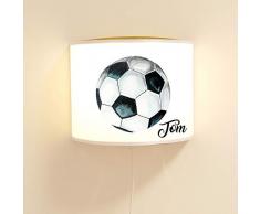 ilka parey wandtattoo-welt Wandlampe Kinderlampe mit coolen Fußball Soccer Lampe Motivlampe Leselampe Kinderzimmer mit Name Wunschname ls118 - ausgewählte Farbe: *weiß*