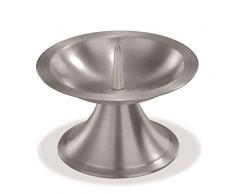 Wiedemann 2X Messingleuchter mit Dorn vernickelt matt gebürstet 65/110mm (Silber)