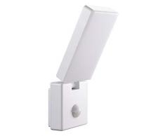 LED Aussenleuchten Bewegungsmelder schwenkbar Wand-leuchte Wandlampe Flurleuchte Fluter 15W weiß modern IP54 AGATE-WH